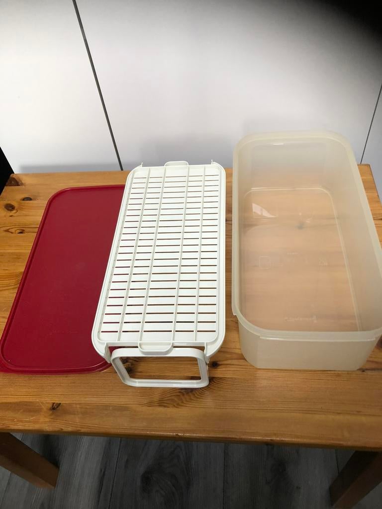 Tupperware Vershouddoos met Deksel en Rooster, Ophalen of Verzenden, Gebruikt, Rood, Overige typen