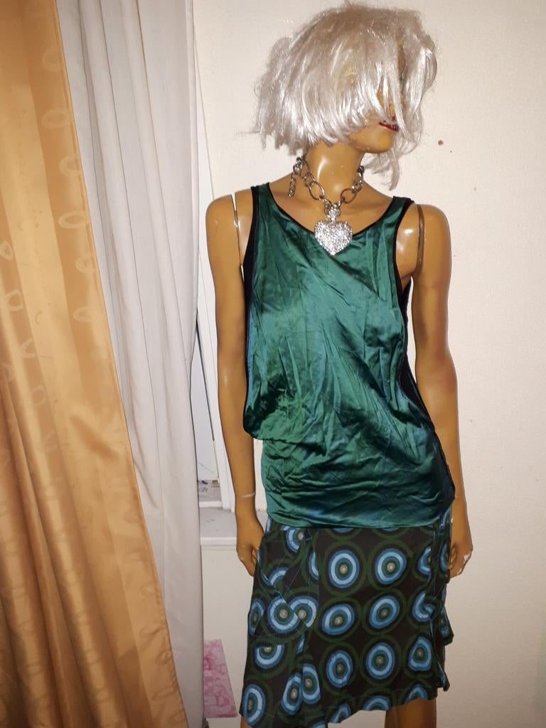 Groene top zonder mouwen van vanilia maat 34 zgan, Kleding | Dames, Tops, Vanilia, Ophalen of Verzenden, Zo goed als nieuw, Zonder mouw