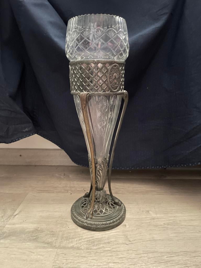 Antieke bloemenvaas 2-delig, vermoedelijk Vlaamse stijl, Ophalen