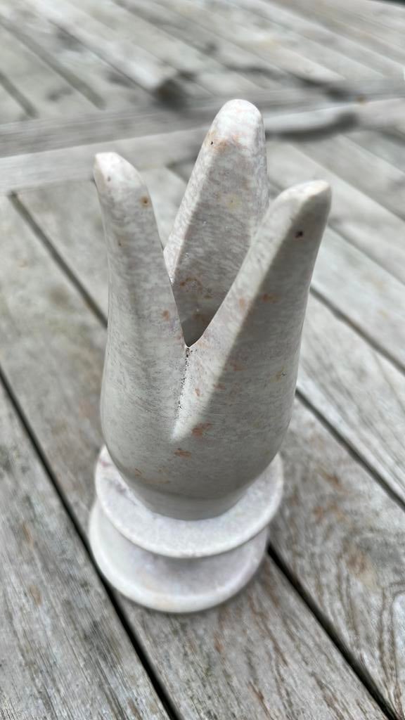 Prachtige natuurstenen kaarsen stander in tulp vorm, Ophalen, Zo goed als nieuw, Overige materialen, Minder dan 25 cm