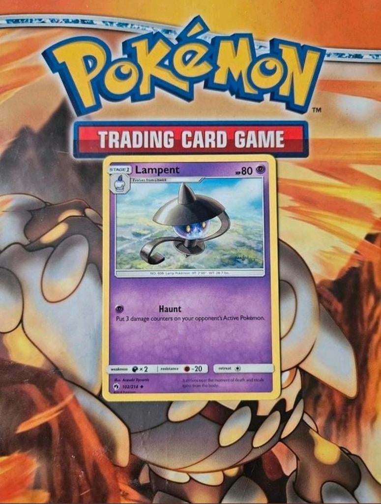 Lampent 102/214 Sun&Moon Lost thunder pokemon kaart mint, Ophalen of Verzenden, Zo goed als nieuw, Losse kaart