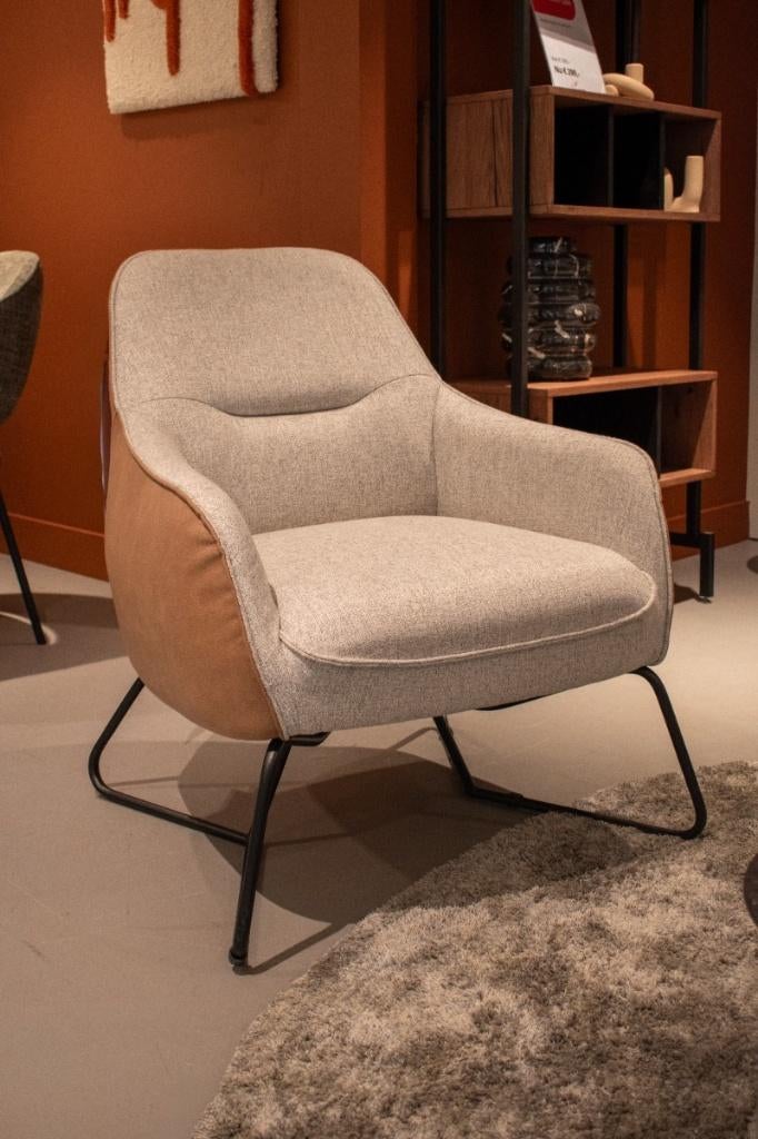 Fauteuil Oviedo XOOON, Huis en Inrichting, Fauteuils, Nieuw, Metaal, Stof, 50 tot 75 cm, 75 tot 100 cm, Ophalen