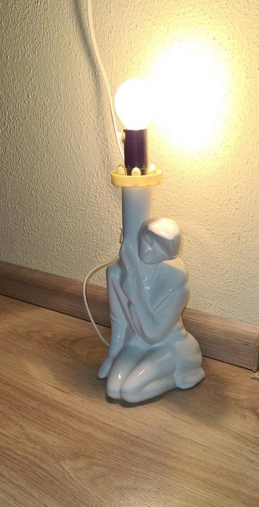 Tafellamp Retro Vintage Art-deco  jaren 80 porselein, Huis en Inrichting, Lampen | Tafellampen, Overige materialen, Ophalen of Verzenden