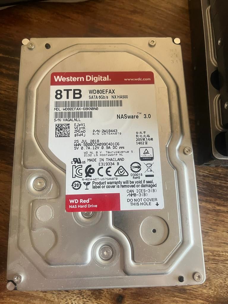 WD Red 8TB HDD - 3.5 inch, 75x power on, Computers en Software, Harde schijven, Intern, 3.5 Inch, Nieuw, Ophalen of Verzenden