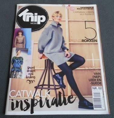 Knipmode nummer 2 februari 2016 alle patronen maat 34/54 XL, Verzenden, Zo goed als nieuw, Vrouw, Knipmode