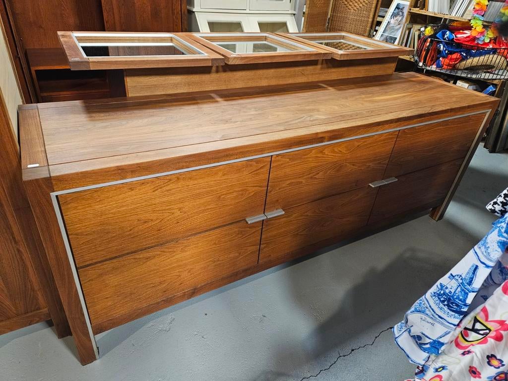 Massief eiken dressoir in zeer mooie staat, Ophalen, Gebruikt, Met deur(en), 200 cm of meer