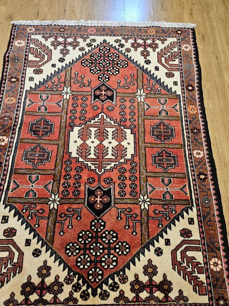 Vintage handgeknoopt perzisch tapijt hamadan 165x116, Info@SlatsAntiek.nl, Tweedehands, 100 tot 150 cm, Perzisch