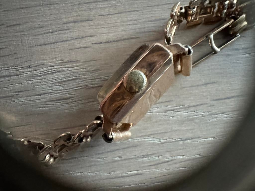 Gouden dameshorloge 14k goud met goldplate band, Sieraden, Tassen en Uiterlijk, Horloges | Antiek, Overige merken, Met bandje