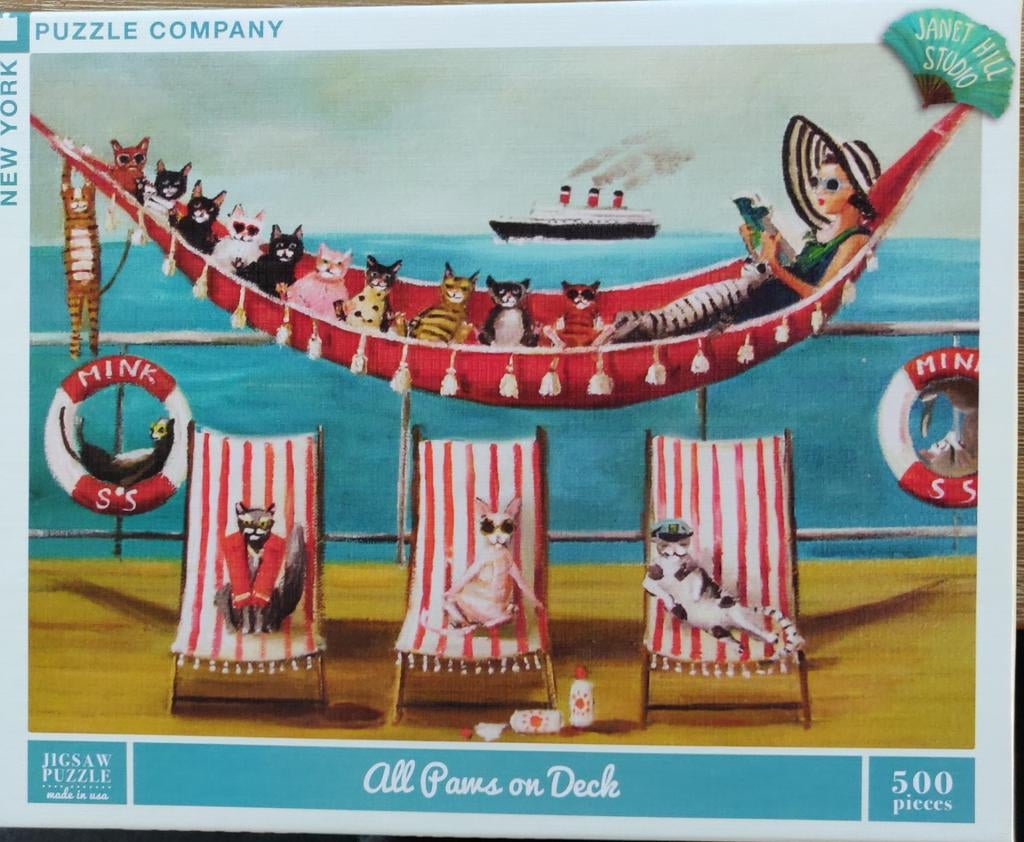 NEW YORK PUZZLE COMPANY ALL PAWS ON DECK, Ophalen of Verzenden, 500 t/m 1500 stukjes, Zo goed als nieuw