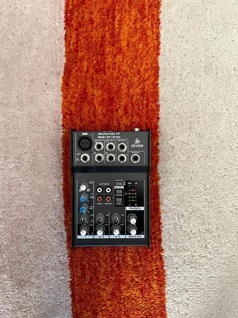 Devine mixpad 502-fp, Ophalen, Nieuw, Minder dan 5 kanalen, Microfooningang