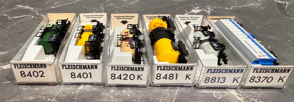 Fleischmann N-spoor tankwagens set – Shell / BP / Leuna –NOS, Ophalen of Verzenden, Gelijkstroom, Wagon, Fleischmann