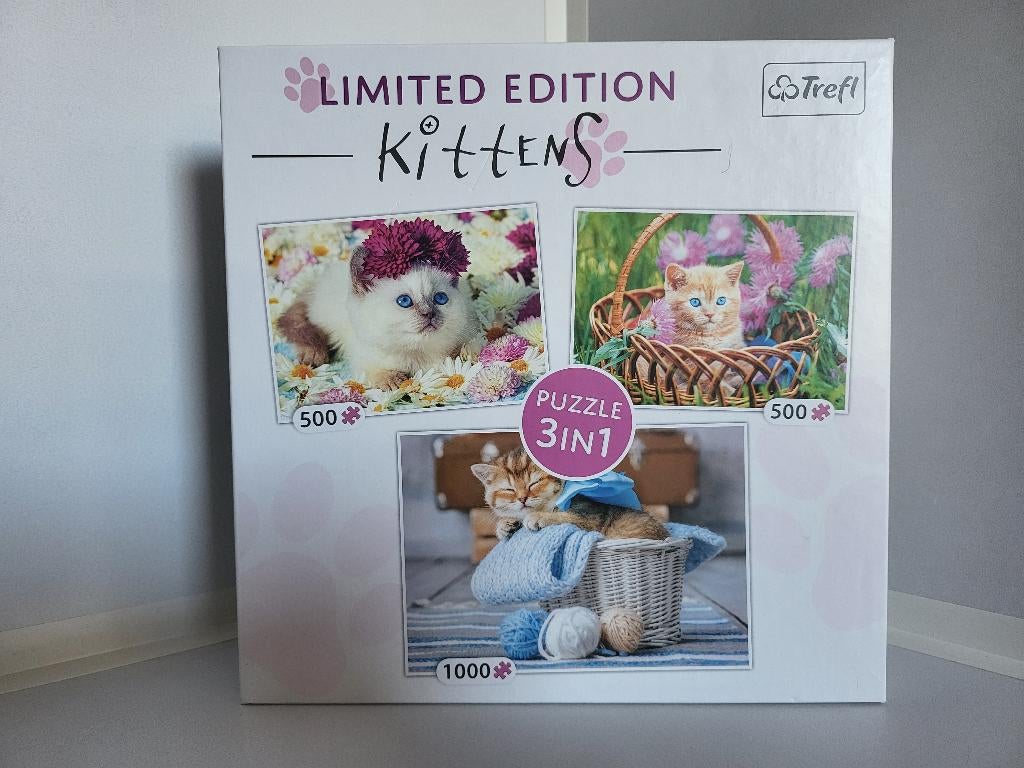 3 kittens puzzels van 500 en 1000 stukjes (limited edition), Hobby en Vrije tijd, Denksport en Puzzels, Ophalen of Verzenden, 500 t/m 1500 stukjes