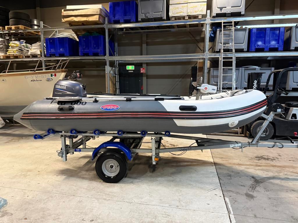 Mooie rubberboot met trailer,stuur,25 pk yamaha 4 takt, Watersport en Boten, Rubberboten, Zo goed als nieuw, Overige merken, Overige materialen