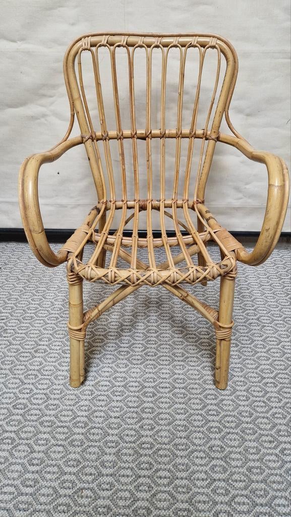 vintage rotan stoel/retro stoel, Verzamelen, Ophalen, Huis en Inrichting