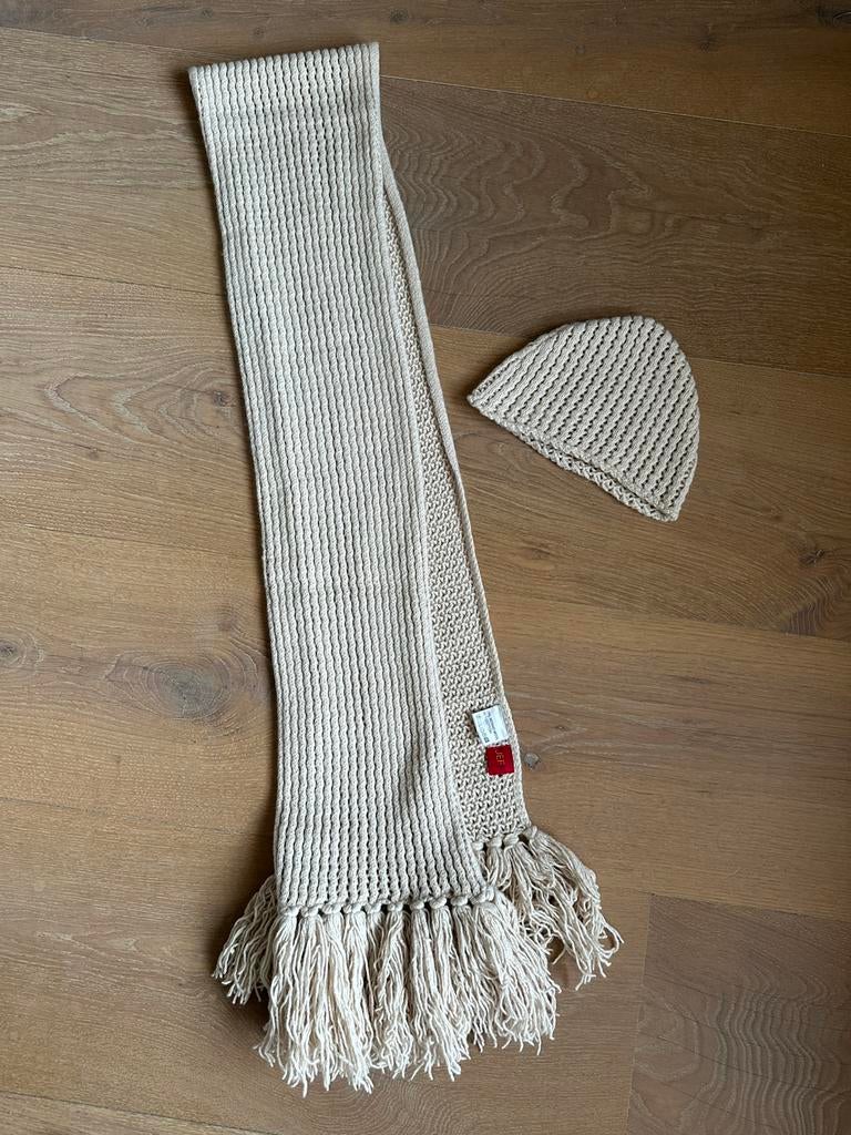 JEFF wollen sjaal en muts merinowol, Kleding | Dames, Ophalen of Verzenden, Zo goed als nieuw, Muts