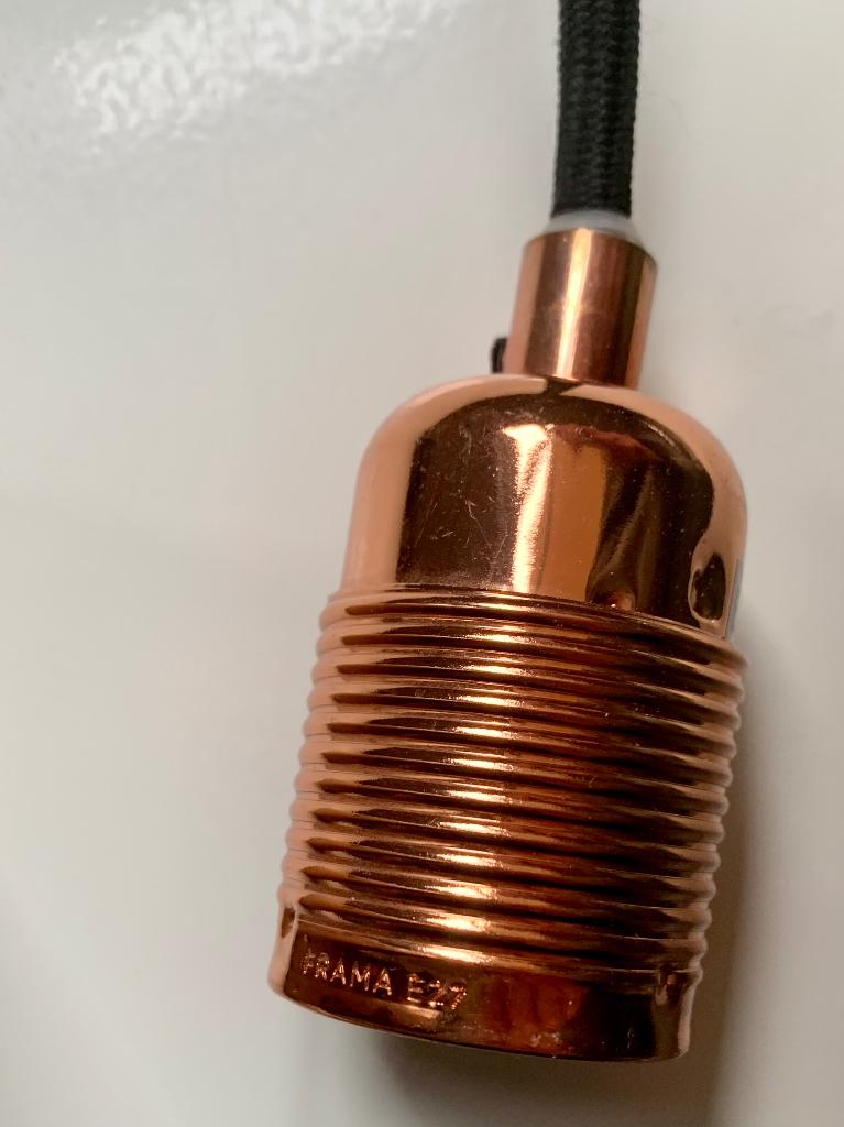 FRAMA E27 Copper Pendant 3x Hanglamp Koper Fitting & Snoer, Ophalen of Verzenden, Zo goed als nieuw, Overige materialen, Minder dan 50 cm