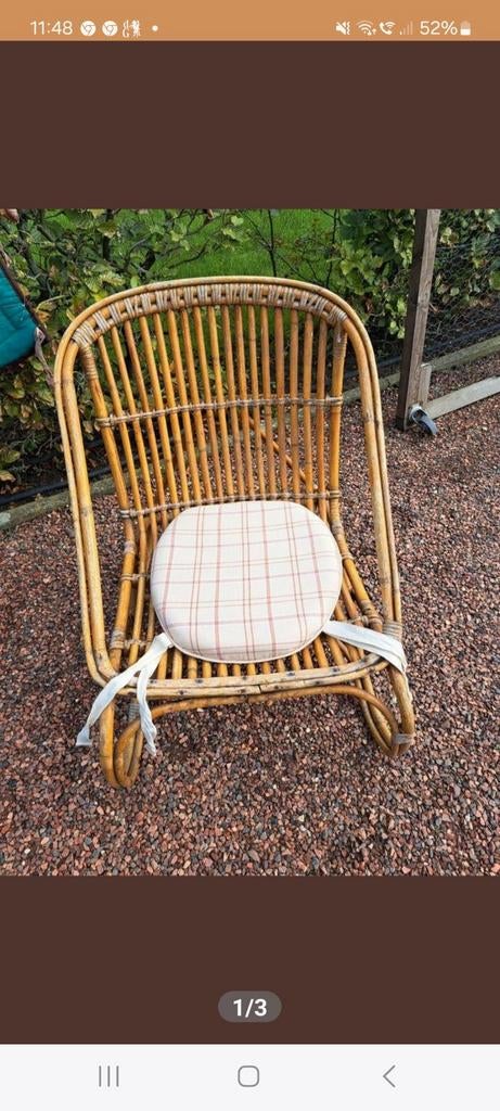 Rotan stoel, Ophalen, Gebruikt, Minder dan 75 cm, 50 tot 75 cm