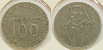 Boordgeld Stoomvaart Maatschappij Nederland 100, Postzegels en Munten, Verzenden, Overige materialen, Nederland