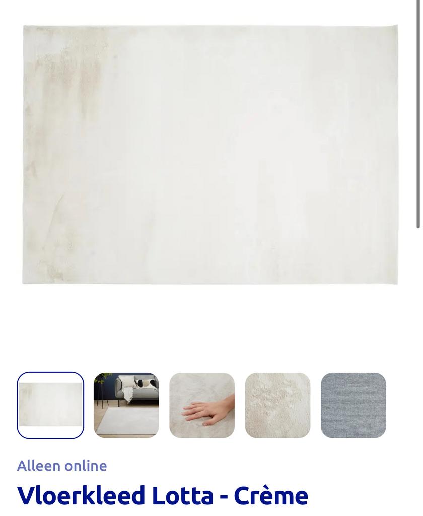 Zachte Vloerkleed Lotta in de kleur Creme Action, Ophalen of Verzenden, Nieuw