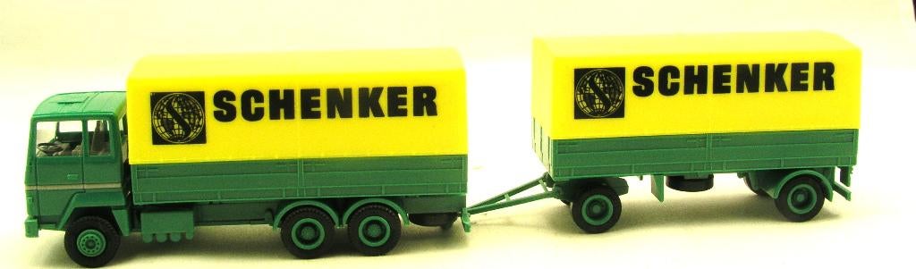 Herpa Ford Transcontinental Schenker huif aanhanger  1/87, Ophalen of Verzenden, Nieuw, Bus of Vrachtwagen, Herpa