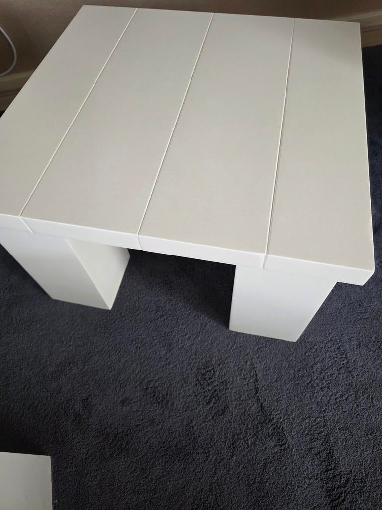 Prachtige massief eiken salon tafel of hoek tafel 60x60, 100 tot 150 cm, Zo goed als nieuw, Minder dan 50 cm, Rechthoekig