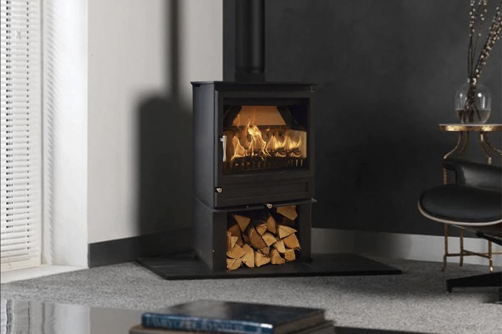 houtkachel Charlton & Jenrick Heritage breed 5kW met houtvak, Huis en Inrichting, Kachels, Nieuw, Vrijstaand, Houtkachel, Hout