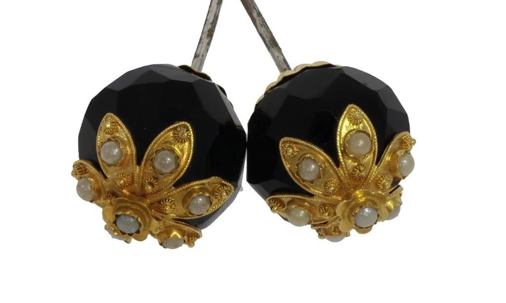 Git parel 14k gouden antiek set rouw spelden broche zeeland, Sieraden, Tassen en Uiterlijk, Antieke sieraden, Ophalen of Verzenden