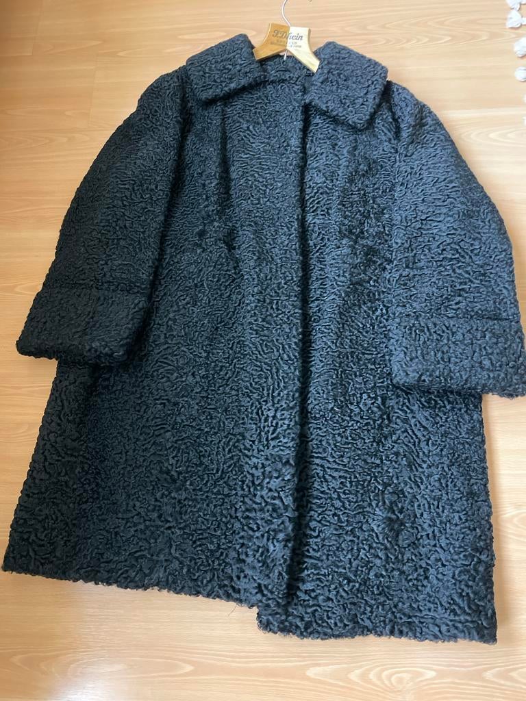 Astrakan bontjas - Maat 40, Ophalen of Verzenden, Gedragen, Maat 38/40 (M), Zwart