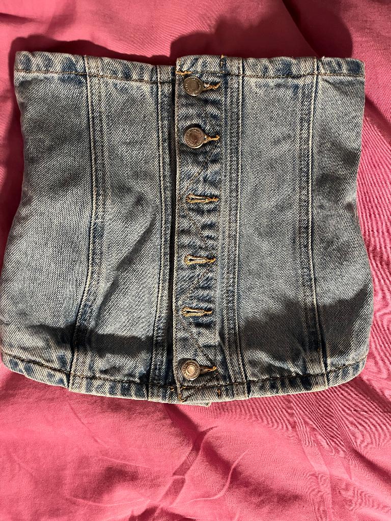 Spijkertop / tubetop Pull&Bear Mt XS, Ophalen, Blauw, Maat 34 (XS) of kleiner, Gedragen