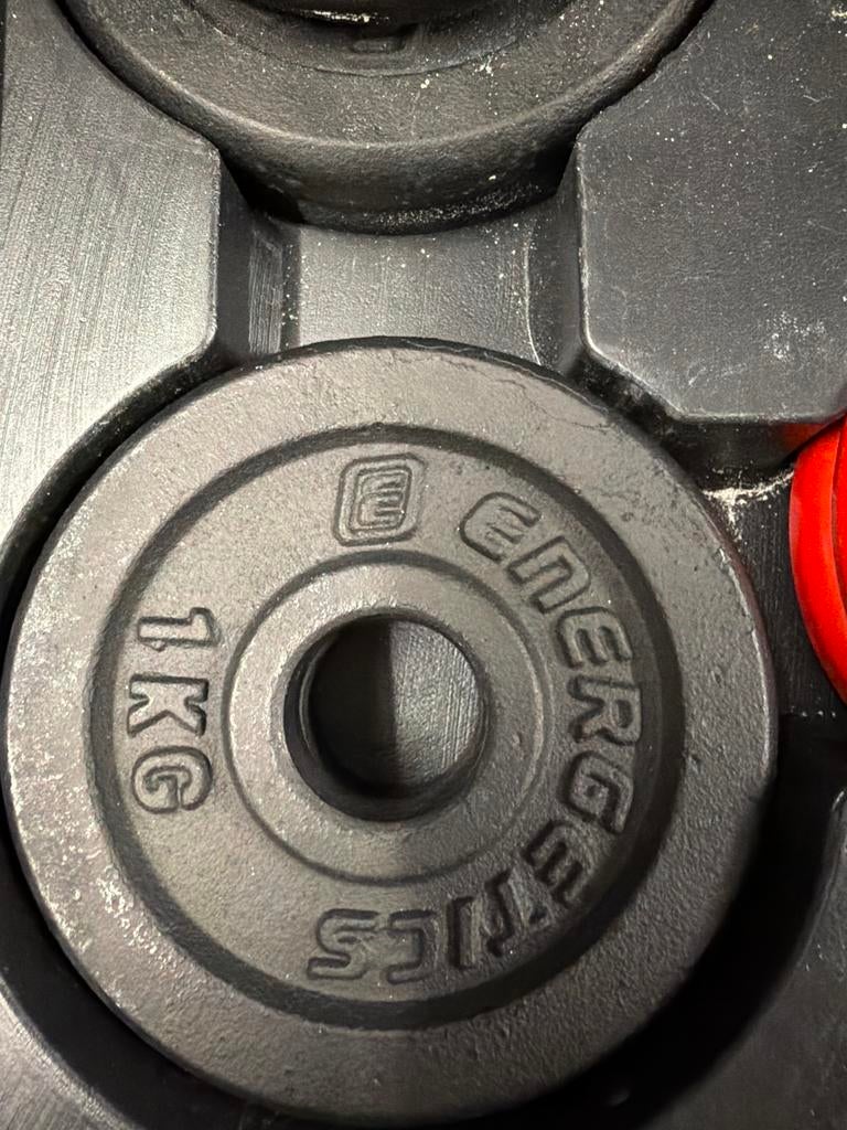 Halterset met gewichten in koffer, Ophalen, Gebruikt, Kingloop, Armen