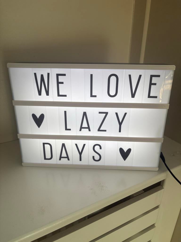 Leuke lightbox met tekst, Ophalen of Verzenden, Zo goed als nieuw, Kunststof, Minder dan 100 cm