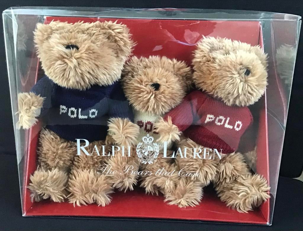 Ralph Lauren 'The Bears That Care' in doos, Verzamelen, Beren en Cherished Teddies, Ophalen, Nieuw, Stoffen beer, Overige merken