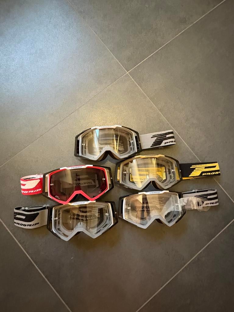 Progrip crossbrillen met brillenkoffer, Motoren, Kleding | Motorkleding, Ophalen of Verzenden, Tweedehands
