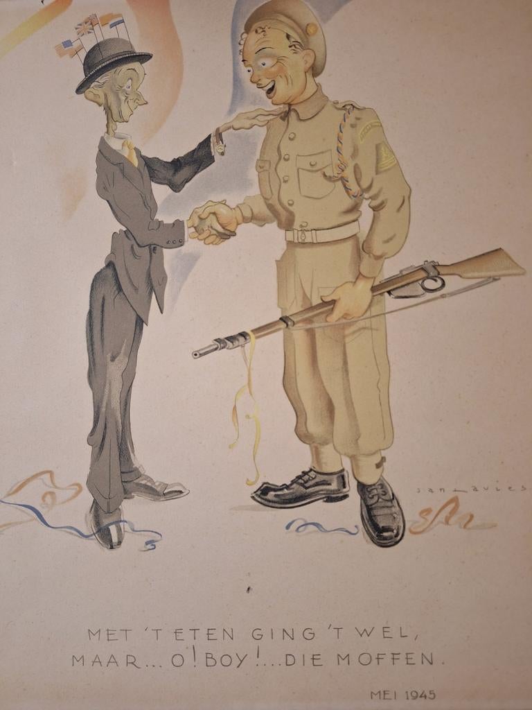 Spotprent Jan Lavies - Tweede Wereldoorlog, Ophalen of Verzenden