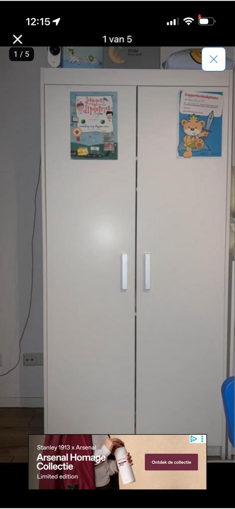 Witte babykamer kast/commode, Gebruikt, Kast, 50 tot 70 cm, 105 cm of meer