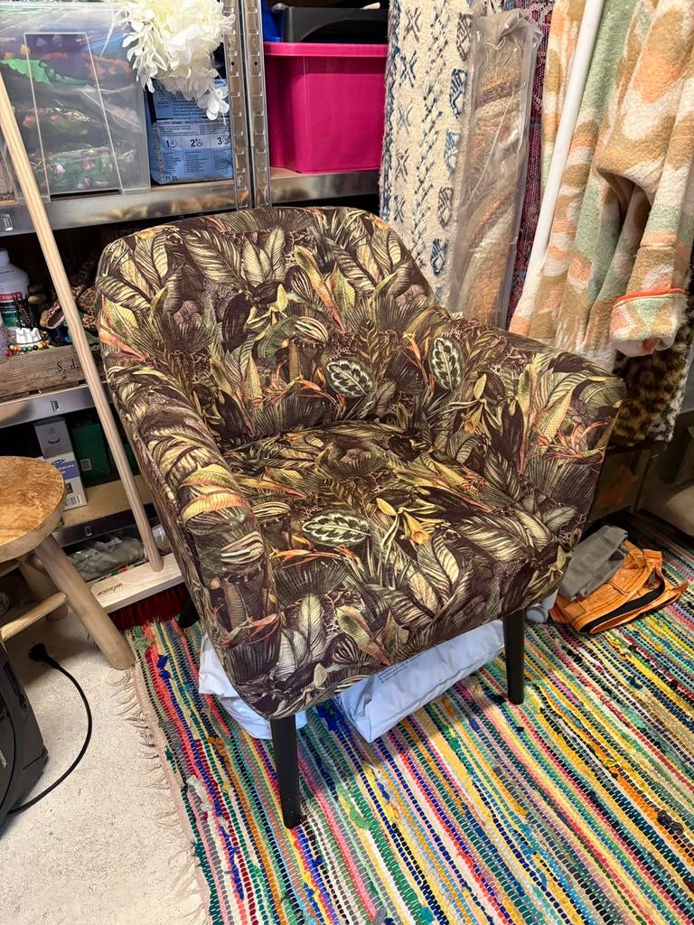 Fautuil jungle print 70x 70 x 67, Overige kleuren, Ophalen of Verzenden, Zo goed als nieuw, Stof