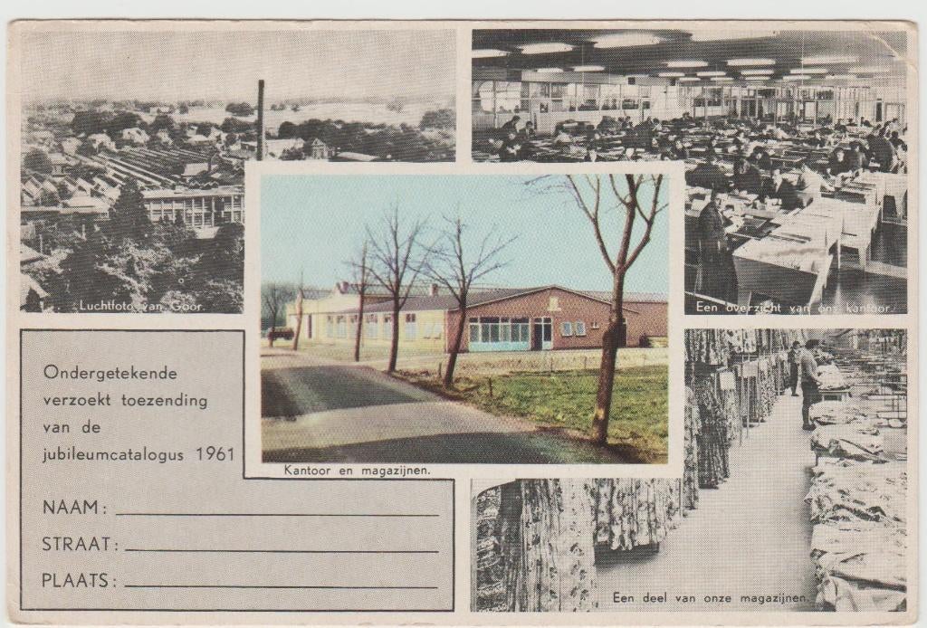 Goor (Ov) Verzendhuis 'De Postduif'1961. Mooie voorbedrukte, Verzamelen, Verzenden, 1960 tot 1980, Ongelopen, Overijssel
