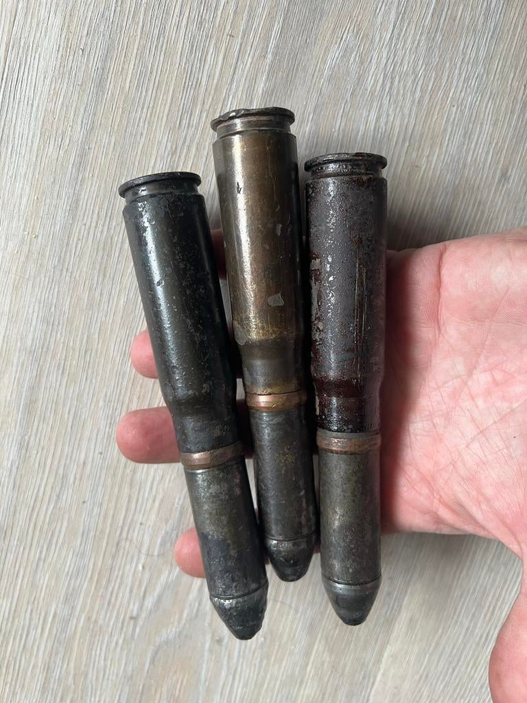 3x MG151 20mm patronen WO2 Luftwaffe (o.a. FW190), Verzamelen, Militaria | Tweede Wereldoorlog, Ophalen of Verzenden, Luchtmacht