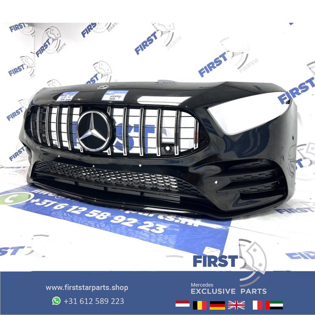 W177 AMG LINE VOORBUMPER A KLASSE 2022 A35 ZWART COMPLEET ME, Gebruikt, -, Voor, Ophalen of Verzenden