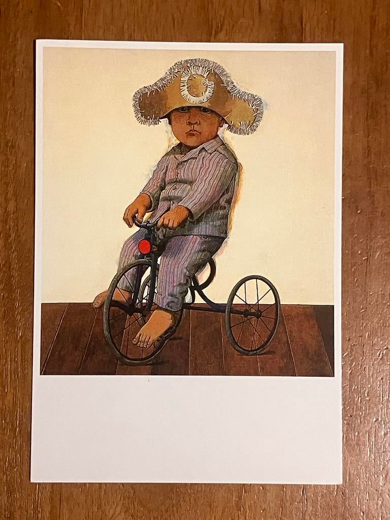 Hermanus Berserik - Jonge fietser, Ophalen of Verzenden, 1980 tot heden, Ongelopen, Kinderen