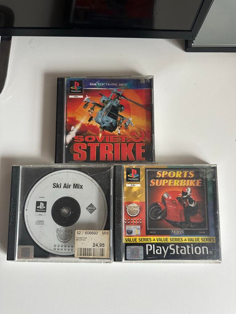 PlayStation 1 games - 3 stuks (Soviet Strike, Ski Air Mix, S, Ophalen of Verzenden, Gebruikt, Overige genres