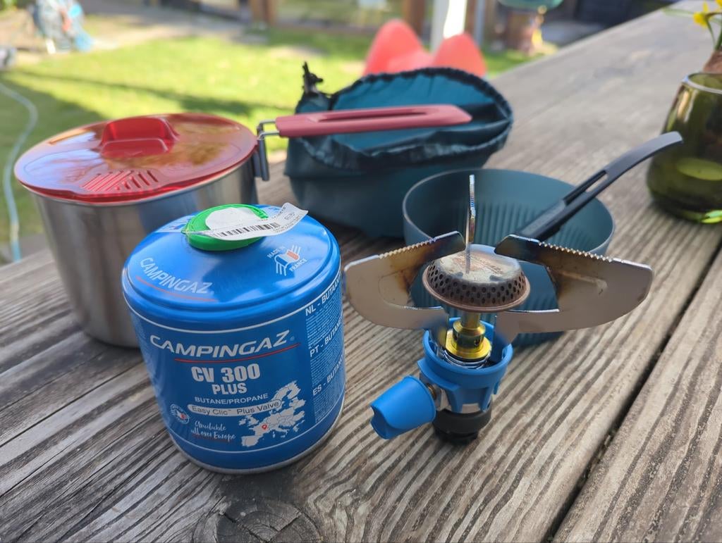Campingaz CV 300 plus easy clic met pannetje, Ophalen, Gebruikt