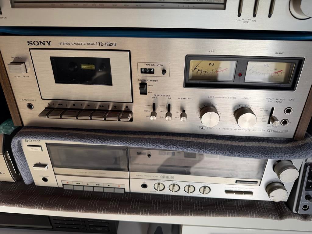Sony TC-188SD Stereo Cassettedeck - Vintage Audio, Ophalen of Verzenden, Enkel, Sony, Tiptoetsen