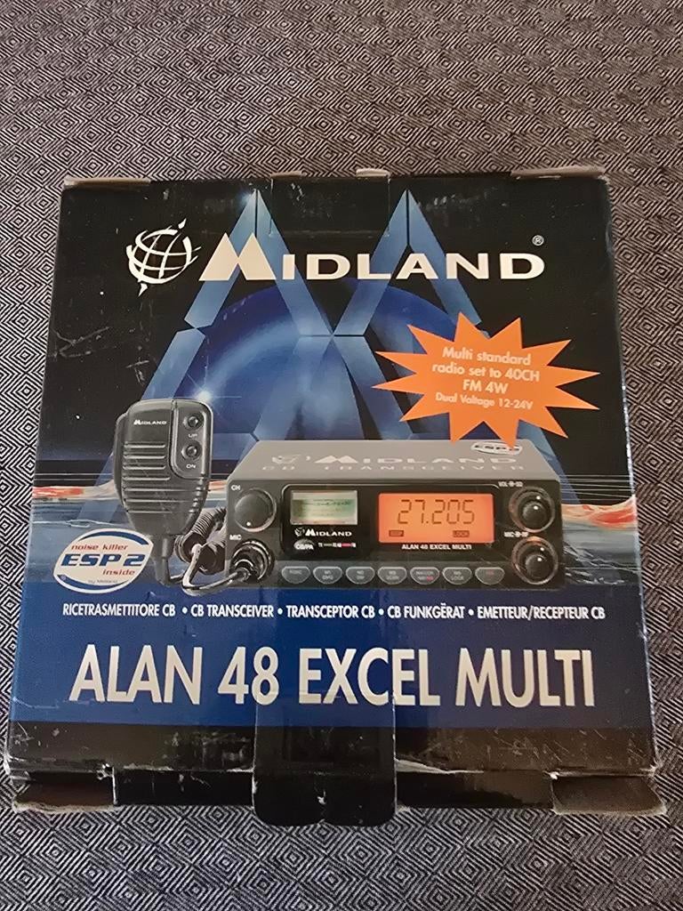 Midland Alan 48 Excel Multi CB Radio 12-24V, Ophalen of Verzenden, Nieuw, Zender en Ontvanger