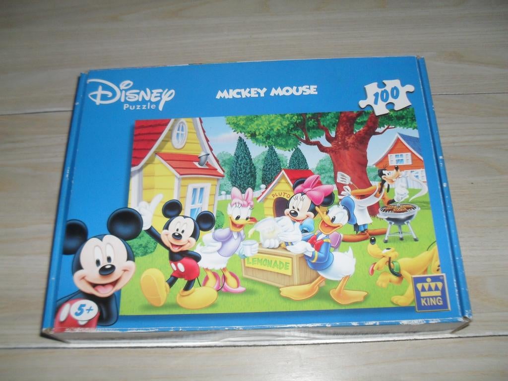 Mickey Mouse puzzle 100 stukjes, Hobby en Vrije tijd, Denksport en Puzzels, Ophalen, Minder dan 500 stukjes, Gebruikt, Legpuzzel