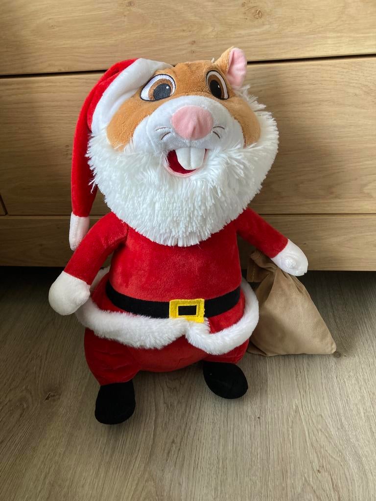 Ah hamster grote kerstman, Kinderen en Baby's, Speelgoed | Knuffels en Pluche, Ophalen of Verzenden, Zo goed als nieuw, Overige typen