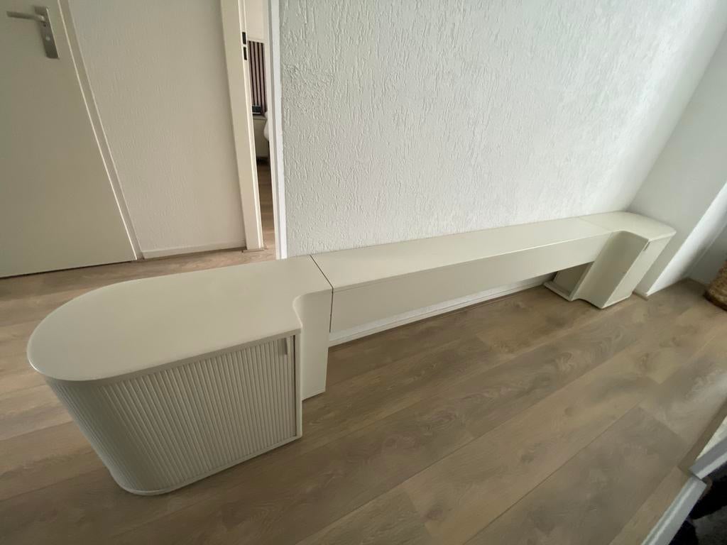 Auping auronde achterwand kleur alpinewit voor bed 1.80 m, Ophalen, Gebruikt, Wit, Tweepersoons