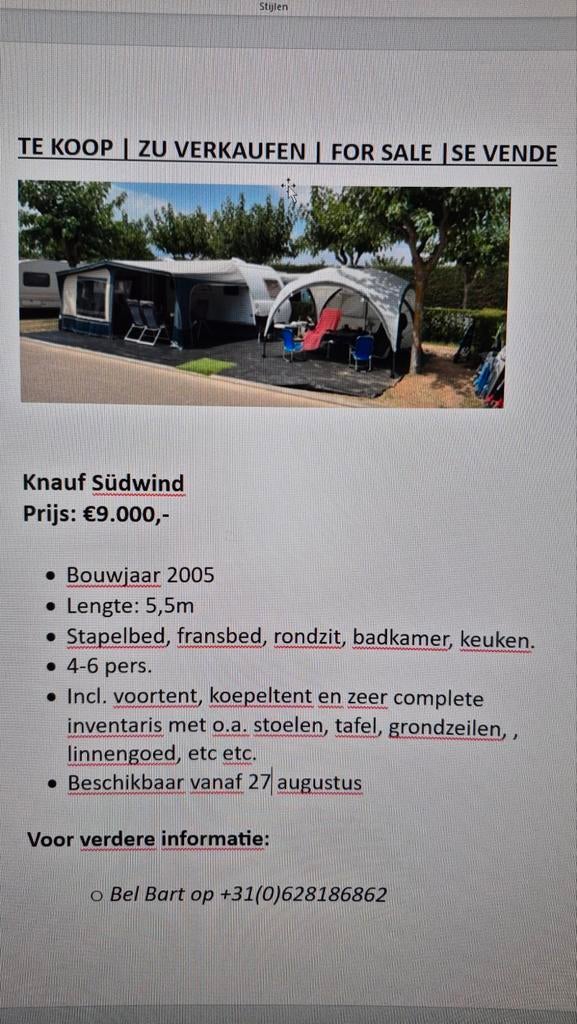 Knaus Südwind, bouwjaar 2005. Lengte 5,5 meter, Rondzit, Particulier, Knaus, Tot en met 4