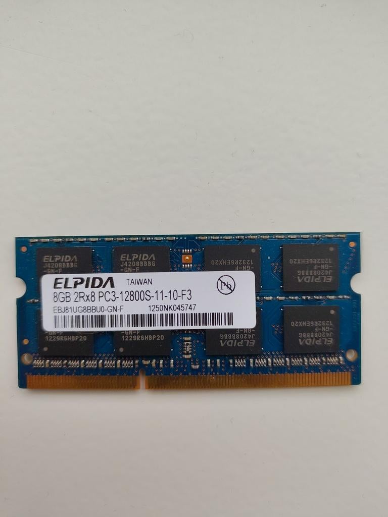 Elpida 8GB DDR3 RAM geheugen 1600 MHz, Computers en Software, RAM geheugen, Ophalen, 8 GB, DDR3, Zo goed als nieuw
