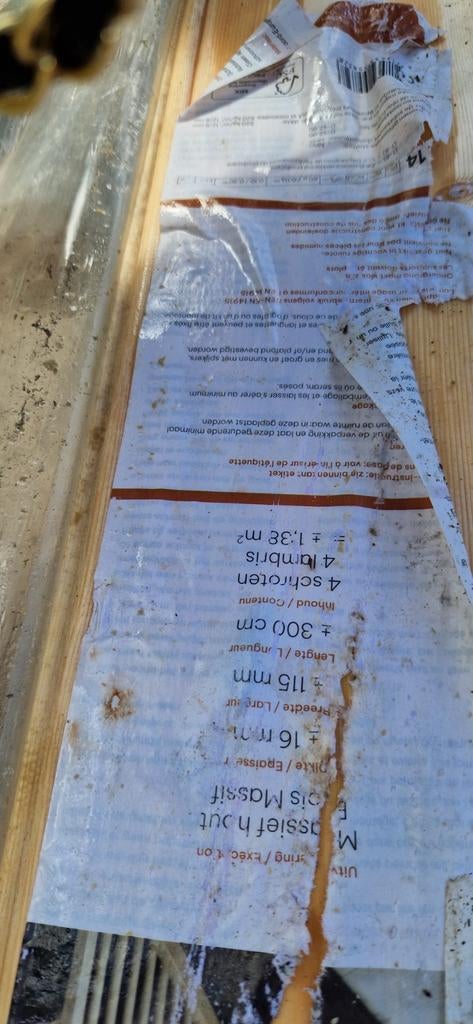 3 stuks massief houten schroten 16x115x300cm, Ophalen of Verzenden, Overige houtsoorten, Minder dan 200 cm, Plank